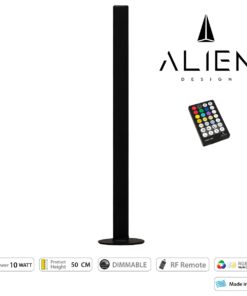 GloboStar® ALIEN-DIVA-BLACK-50-9 ALIEN Design DIVA Μοντέρνο Minimal Nordic Μεταλλικό Φωτιστικό Επιτραπέζιο – Πορτατίφ – Λαμπατέρ Μαύρο LED 10W 1500lm με Ασύρματο Χειριστήριο RF & Dimmer IP20 Πολύχρωμο + CCT – RGBW + WW Μ3 x Π1.6 x Υ50cm