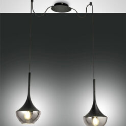 Κρεμαστό Φωτιστικό   Fabas Luce Apollo 2X E27 Μαύρο     – 3623-42-101