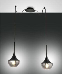 Κρεμαστό Φωτιστικό   Fabas Luce Apollo 2X E27 Μαύρο     – 3623-42-101