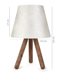 GloboStar® CAP 204-0069 Μοντέρνο Eπιτραπέζιο Φωτιστικό Μονόφωτο 1 x E27 IP20 Καρυδί Ξύλο με Λευκό Ύφασμα – Μ22 x Π22 x Υ33cm