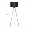 GloboStar® SAGA 204-0041 Μοντέρνο Eπιδαπέδιο Φωτιστικό Μονόφωτο 1 x E27 IP20 Μπεζ Ξύλο με Μαύρο Ύφασμα – Μ38 x Π38 x Υ140cm