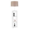GloboStar® WOODO 204-0052 Μοντέρνο Eπιδαπέδιο Φωτιστικό Μονόφωτο 1 x E27 IP20 Λευκό Ξύλο με Μπεζ Ύφασμα – Μ38 x Π38 x Υ150cm