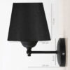 GloboStar® PAM 204-0113 Μοντέρνο Επιτοίχειο Φωτιστικό Aπλίκα Μονόφωτο 1 x E27 IP20 Μαύρο Μέταλλο με Μαύρο Ύφασμα – Μ23 x Π23 x Υ17cm