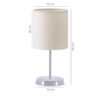 GloboStar® GLOSSY 204-0077 Μοντέρνο Eπιτραπέζιο Φωτιστικό Μονόφωτο 1 x E27 IP20 Ασημί Μέταλλο με Μπεζ Ύφασμα – Μ15 x Π15 x Υ39cm