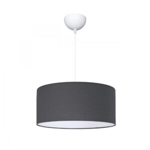 GloboStar® LOFTY 204-0093 Μοντέρνο Κρεμαστό Φωτιστικό Kαπέλο Μονόφωτο 1 x E27 IP20 Γκρι Ύφασμα – Μ38 x Π38 x Υ70cm