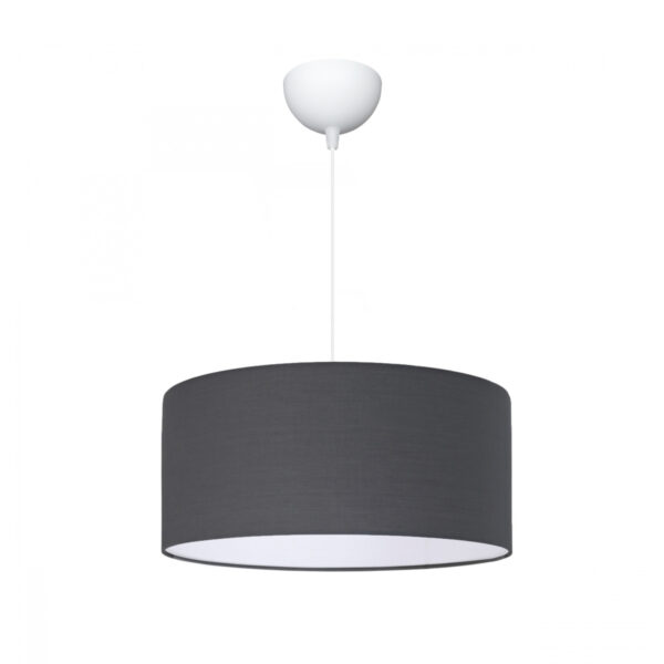GloboStar® LOFTY 204-0093 Μοντέρνο Κρεμαστό Φωτιστικό Kαπέλο Μονόφωτο 1 x E27 IP20 Γκρι Ύφασμα – Μ38 x Π38 x Υ70cm