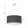 GloboStar® LOFTY 204-0093 Μοντέρνο Κρεμαστό Φωτιστικό Kαπέλο Μονόφωτο 1 x E27 IP20 Γκρι Ύφασμα – Μ38 x Π38 x Υ70cm