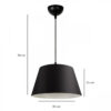 GloboStar® TRIANGLE 204-0088 Μοντέρνο Κρεμαστό Φωτιστικό Kαπέλο Μονόφωτο 1 x E27 IP20 Μαύρο Ύφασμα – Μ37 x Π37 x Υ70cm