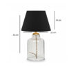 GloboStar® TRANS 204-0054 Μοντέρνο Eπιτραπέζιο Φωτιστικό Μονόφωτο 1 x E27 IP20 Διάφανο Πλαστικό με Μαύρο Ύφασμα – Μ22 x Π22 x Υ14cm