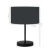 GloboStar® LARA 204-0076 Μοντέρνο Eπιτραπέζιο Φωτιστικό Μονόφωτο 1 x E27 IP20 Μαύρο Μέταλλο με Γκρι Ύφασμα – Μ24 x Π24 x Υ35cm