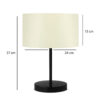 GloboStar® LARA 204-0075 Μοντέρνο Eπιτραπέζιο Φωτιστικό Μονόφωτο 1 x E27 IP20 Μαύρο Μέταλλο με Μπεζ Ύφασμα – Μ24 x Π24 x Υ35cm