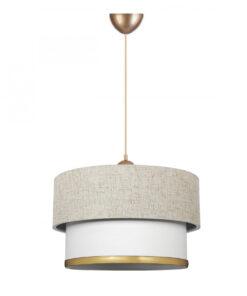 GloboStar® FOCUS 204-0100 Μοντέρνο Κρεμαστό Φωτιστικό Kαπέλο Μονόφωτο 1 x E27 IP20 Λευκό Ύφασμα – Μ30 x Π30 x Υ70cm