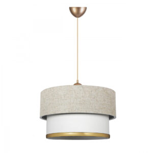 GloboStar® FOCUS 204-0100 Μοντέρνο Κρεμαστό Φωτιστικό Kαπέλο Μονόφωτο 1 x E27 IP20 Λευκό Ύφασμα – Μ30 x Π30 x Υ70cm