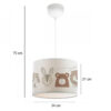 GloboStar® BEAR 204-0021 Παιδικό Κρεμαστό Φωτιστικό Φιγούρα Μονόφωτο 1 x E27 IP20 Λευκό Ύφασμα – Μ24 x Π24 x Υ70cm