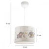 GloboStar® ELEPHANT 204-0020 Παιδικό Κρεμαστό Φωτιστικό Φιγούρα Μονόφωτο 1 x E27 IP20 Λευκό Ύφασμα – Μ24 x Π24 x Υ70cm