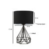 GloboStar® DIAMOND 204-0083 Μοντέρνο Eπιτραπέζιο Φωτιστικό Μονόφωτο 1 x E27 IP20 Μαύρο Μέταλλο με Μαύρο Ύφασμα – Μ24 x Π24 x Υ41cm