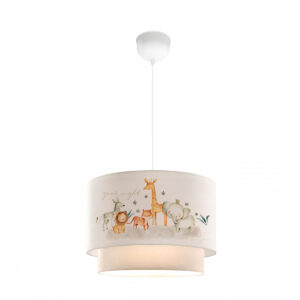 GloboStar® GIRAFFE 204-0007 Παιδικό Κρεμαστό Φωτιστικό Φιγούρα Μονόφωτο 1 x E27 IP20 Λευκό Ύφασμα – Μ30 x Π30 x Υ70cm