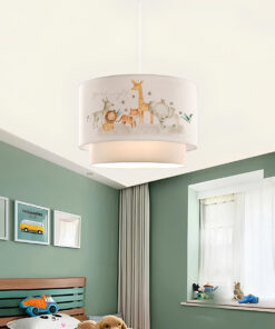 GloboStar® GIRAFFE 204-0007 Παιδικό Κρεμαστό Φωτιστικό Φιγούρα Μονόφωτο 1 x E27 IP20 Λευκό Ύφασμα – Μ30 x Π30 x Υ70cm