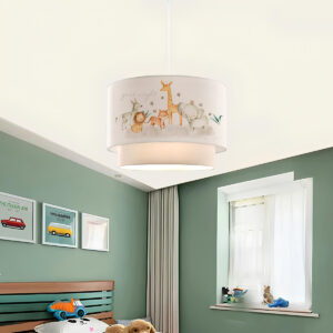 GloboStar® GIRAFFE 204-0007 Παιδικό Κρεμαστό Φωτιστικό Φιγούρα Μονόφωτο 1 x E27 IP20 Λευκό Ύφασμα – Μ30 x Π30 x Υ70cm
