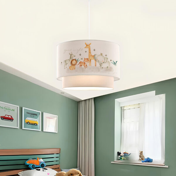 GloboStar® GIRAFFE 204-0007 Παιδικό Κρεμαστό Φωτιστικό Φιγούρα Μονόφωτο 1 x E27 IP20 Λευκό Ύφασμα – Μ30 x Π30 x Υ70cm