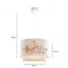 GloboStar® GIRAFFE 204-0007 Παιδικό Κρεμαστό Φωτιστικό Φιγούρα Μονόφωτο 1 x E27 IP20 Λευκό Ύφασμα – Μ30 x Π30 x Υ70cm