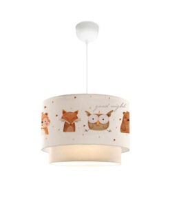 GloboStar® OWL 204-0001 Παιδικό Κρεμαστό Φωτιστικό Φιγούρα Μονόφωτο 1 x E27 IP20 Λευκό Ύφασμα – Μ30 x Π30 x Υ70cm