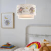 GloboStar® ELEPHANT 204-0002 Παιδικό Κρεμαστό Φωτιστικό Φιγούρα Μονόφωτο 1 x E27 IP20 Λευκό Ύφασμα – Μ30 x Π30 x Υ70cm
