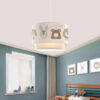 GloboStar® BEAR 204-0003 Παιδικό Κρεμαστό Φωτιστικό Φιγούρα Μονόφωτο 1 x E27 IP20 Λευκό Ύφασμα – Μ30 x Π30 x Υ70cm