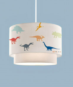 GloboStar® DINO 204-0006 Παιδικό Κρεμαστό Φωτιστικό Φιγούρα Μονόφωτο 1 x E27 IP20 Λευκό & Mπλε Ύφασμα – Μ30 x Π30 x Υ70cm