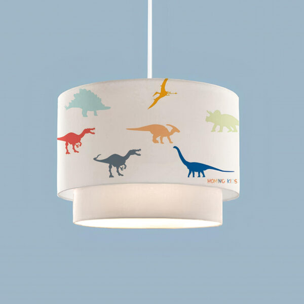 GloboStar® DINO 204-0006 Παιδικό Κρεμαστό Φωτιστικό Φιγούρα Μονόφωτο 1 x E27 IP20 Λευκό & Mπλε Ύφασμα – Μ30 x Π30 x Υ70cm