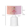 GloboStar® BALLERINA 204-0029 Παιδικό Eπιτραπέζιο Φωτιστικό Φιγούρα Μονόφωτο 1 x E27 IP20 Ροζ Ύφασμα – Μ24 x Π24 x Υ32cm