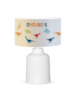 GloboStar® DINO 204-0028 Παιδικό Eπιτραπέζιο Φωτιστικό Φιγούρα Μονόφωτο 1 x E27 IP20 Λευκό Ύφασμα – Μ24 x Π24 x Υ32cm