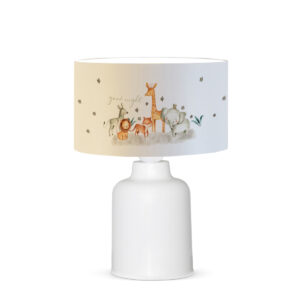 GloboStar® GIRAFFE 204-0026 Παιδικό Eπιτραπέζιο Φωτιστικό Φιγούρα Μονόφωτο 1 x E27 IP20 Λευκό Ύφασμα – Μ24 x Π24 x Υ32cm
