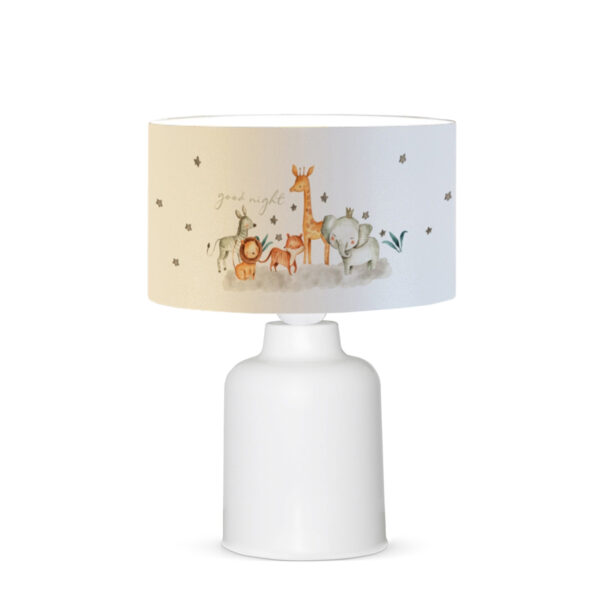 GloboStar® GIRAFFE 204-0026 Παιδικό Eπιτραπέζιο Φωτιστικό Φιγούρα Μονόφωτο 1 x E27 IP20 Λευκό Ύφασμα – Μ24 x Π24 x Υ32cm