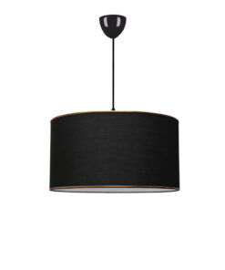 GloboStar® LOFTY 204-0092 Μοντέρνο Κρεμαστό Φωτιστικό Kαπέλο Μονόφωτο 1 x E27 IP20 Μαύρο Ύφασμα – Μ38 x Π38 x Υ70cm