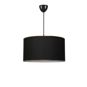 GloboStar® LOFTY 204-0092 Μοντέρνο Κρεμαστό Φωτιστικό Kαπέλο Μονόφωτο 1 x E27 IP20 Μαύρο Ύφασμα – Μ38 x Π38 x Υ70cm
