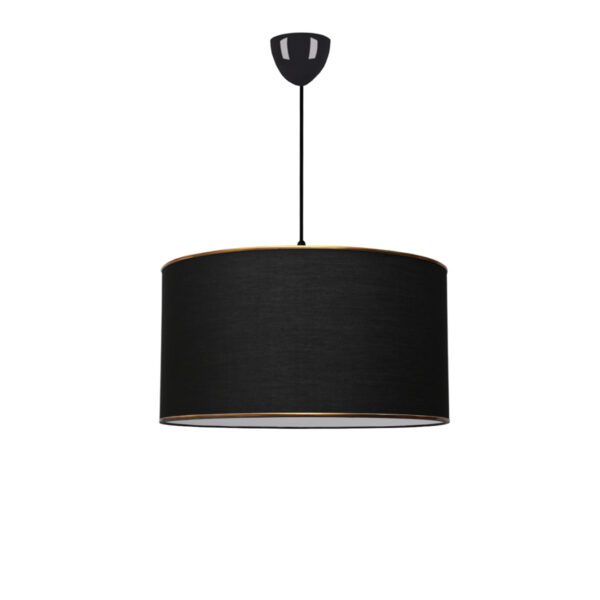 GloboStar® LOFTY 204-0092 Μοντέρνο Κρεμαστό Φωτιστικό Kαπέλο Μονόφωτο 1 x E27 IP20 Μαύρο Ύφασμα – Μ38 x Π38 x Υ70cm