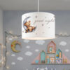 GloboStar® MOON 204-0013 Παιδικό Κρεμαστό Φωτιστικό Φιγούρα Μονόφωτο 1 x E27 IP20 Λευκό Ύφασμα – Μ28 x Π28 x Υ70cm
