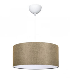 GloboStar® LOFTY 204-0090 Μοντέρνο Κρεμαστό Φωτιστικό Kαπέλο Μονόφωτο 1 x E27 IP20 Μπεζ Ύφασμα -Μ38 x Π38 x Υ70cm