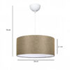 GloboStar® LOFTY 204-0090 Μοντέρνο Κρεμαστό Φωτιστικό Kαπέλο Μονόφωτο 1 x E27 IP20 Μπεζ Ύφασμα -Μ38 x Π38 x Υ70cm