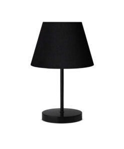 GloboStar® LARA 204-0074 Μοντέρνο Eπιτραπέζιο Φωτιστικό Μονόφωτο 1 x E27 IP20 Μαύρο Μέταλλο με Μαύρο Ύφασμα – Μ22 x Π22 x Υ36cm