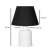 GloboStar® CIA 204-0081 Μοντέρνο Eπιτραπέζιο Φωτιστικό Μονόφωτο 1 x E27 IP20 Λευκό Πλαστικό με Μαύρο Ύφασμα – Μ24 x Π24 x Υ31cm