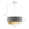 GloboStar® BIGGIE 204-0095 Μοντέρνο Κρεμαστό Φωτιστικό Kαπέλο Μονόφωτο 1 x E27 IP20 Γκρι Ύφασμα με Μπεζ Rattan – Μ30 x Π30 x Υ70cm