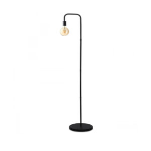 GloboStar® SNAKE 204-0053 Μοντέρνο Eπιδαπέδιο Φωτιστικό Μονόφωτο 1 x E27 IP20 Μαύρο Μέταλλο – Μ25 x Π25 x Υ151cm