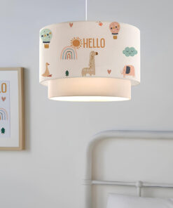 GloboStar® BALLOON 204-0004 Παιδικό Κρεμαστό Φωτιστικό Φιγούρα Μονόφωτο 1 x E27 IP20 Λευκό Ύφασμα – Μ30 x Π30 x Υ70cm