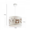 GloboStar® BEAR 204-0018 Παιδικό Κρεμαστό Φωτιστικό Φιγούρα Μονόφωτο 1 x E27 IP20 Λευκό Ύφασμα – Μ28 x Π28 x Υ70cm