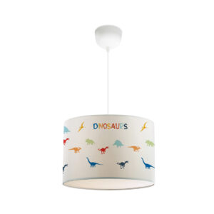 GloboStar® DINO 204-0014 Παιδικό Κρεμαστό Φωτιστικό Φιγούρα Μονόφωτο 1 x E27 IP20 Λευκό Ύφασμα – Μ30 x Π30 x Υ70cm