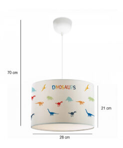 GloboStar® DINO 204-0014 Παιδικό Κρεμαστό Φωτιστικό Φιγούρα Μονόφωτο 1 x E27 IP20 Λευκό Ύφασμα – Μ30 x Π30 x Υ70cm