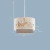 GloboStar® GIRAFFE 204-0008 Παιδικό Κρεμαστό Φωτιστικό Φιγούρα Μονόφωτο 1 x E27 IP20 Λευκό & Γκρι Ύφασμα – Μ30 x Π30 x Υ70cm