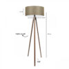 GloboStar® SAGA 204-0039 Μοντέρνο Eπιδαπέδιο Φωτιστικό Μονόφωτο 1 x E27 IP20 Καρυδί Ξύλο με Μπεζ Ύφασμα – Μ38 x Π38 x Υ140cm
